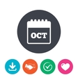 calendar sign icon october month symbol vector image