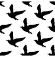 seamless pattern with seagulls silhouettes black vector image vector image