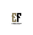 ef initial letter minimalist art logo vector image
