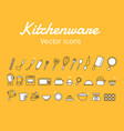 kitchenware icons design set vector image vector image