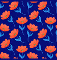 pattern with bright tulips vector image vector image