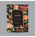 vintage floral frame - autumn hortensia flowers vector image vector image
