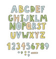 bold handwritten childish font simple colorful vector image