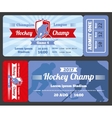 hockey sports ticket card modern design vector image