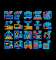 internet of things neon glow icon vector image vector image