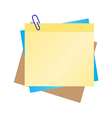 colorful post it with blue clip vector image vector image