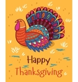 happy thanksgiving turkey card vector image