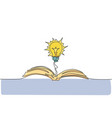 single continuous line drawing of open book vector image
