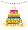 birthday cake garland vector image