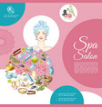 cartoon spa salon composition vector image vector image