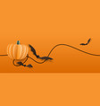 paper cut realistic pumpkin and bats vector image vector image