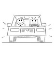 robot or artificial intelligence as driver in car vector image vector image