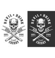 vintage monochrome demon skull print vector image