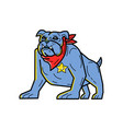sheriff bulldog standing guard mono line art vector image
