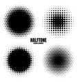 circle halftone design elements with black dots vector image