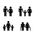 family silhouette vector image