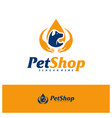 pet care logo design template logo concept vector image vector image