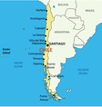 republic of chile - map vector image vector image