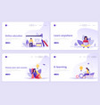 set of landing page templates distance education vector image