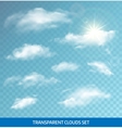 set of realistic transparent clouds vector image vector image