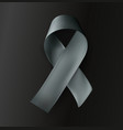 grey ribbon on black background vector image