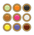 jam and chocolate pie set vector image vector image