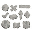 stone game elements cartoon rock ui elements like vector image