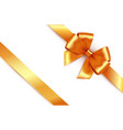 shiny gold satin ribbon on white background vector image
