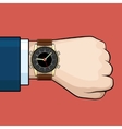 businessman arm with hand watch vector image vector image