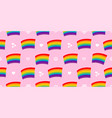 rainbow pattern with flags and hearts lgbt flag w vector image vector image