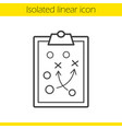 clipboard game plan linear icon vector image vector image