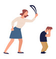 family violence and problems mother beating son vector image