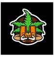 circle sticker logo and letter h with weed leaf vector image vector image