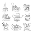 organic garden hand drawn banner set vector image