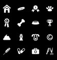 white dog icon set vector image vector image
