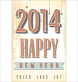 happy new year retro background vector image