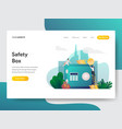 landing page template safety box concept vector image