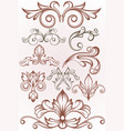 ornamental floral elements vector image