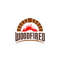 fireplace firewood chimney hearth icon with fire vector image vector image