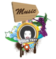 music emblem vector image vector image