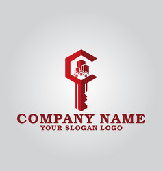Real estate key company logo Royalty Free Vector Image
