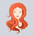 redhead beautiful girl with long hair vector image