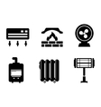 six heat icons vector image