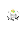 badge as part of the design - green tea sticker vector image vector image