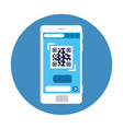 qr code inside smartphone design vector image