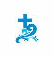 church logo and christian symbols vector image