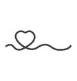 heart shaped rope string black cord isolated vector image vector image
