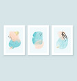 teal and peach abstract watercolor compositions vector image