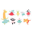 ballet animals baby clipart cute ballerinas vector image