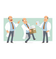 cartoon flat funny fat doctor man character set vector image
